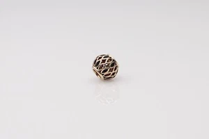 14K Gelbgold Pandora Royal Victorian Openworks Black Enamel Charm #750814EN16 - Bild 1 von 5