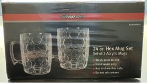 Snap On Tools 24oz Hex Mug Set Of 2 Acrylic Cups NEW - Picture 1 of 2