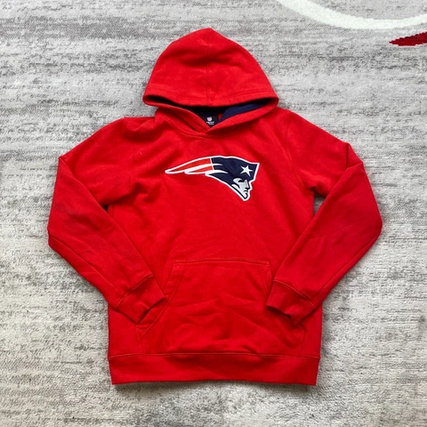 New England Patriots Sweater Boys Large Red Blue White Hoodie NFL Football Youth Cover