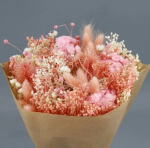 Bouquet Ramo de Flor Seca WOW Blanco Rosa 30 cm para Decoración Hogar - Imagen 1 de 1