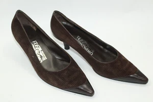 Salvatore Ferragamo Damenschuhe Gr. 7 C Europa 37,5 Braun Samt S9126 - Bild 1 von 5