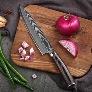 5, 6.5 or 8 Inches Damascus Western Chef's Knife - Foto 1 di 6