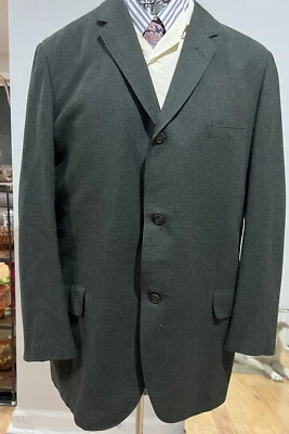 Abrigo deportivo de colección para hombre verde negro a cuadros Madisonaire Varsity Town 44R Foto 1 de 4