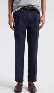 Brunello Cucinelli Pleat Front Garment Dyed Cotton Gabardine Pants Size 50 #387 - Picture 1 of 9