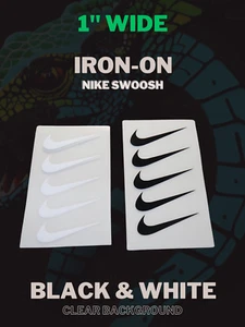 Nike Swoosh Iron-On Transfers: Set of 5 - 1️⃣ INCH Each - Customize with Ease ✨ - Picture 1 of 2