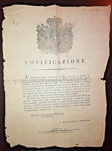 YY951-GRANDUCATO DI TOSCANA-RESTAURAZIONE 1815 DIVIETO DI ACQUISTO DI BESTIE DA - Picture 1 of 1