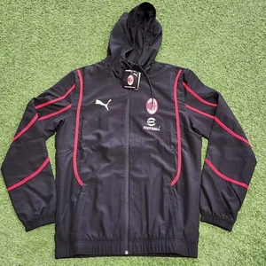 Puma AC Milan Pre-Match Woven Jacket Black-Red - Picture 1 of 5