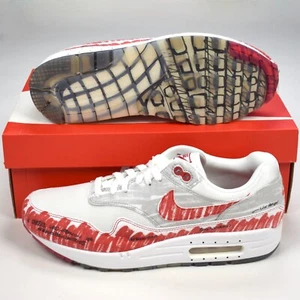 NWT Nike Air Max 1 Sketch to Shelf OG White Red Sneakers 2019 Men's 10 AUTHENTIC - Picture 1 of 14
