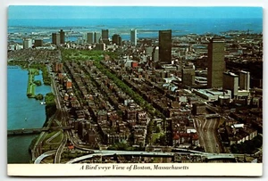 Postcard Bird's Eye View of Boston Massachusetts MA Aerial View UNP - Picture 1 of 2