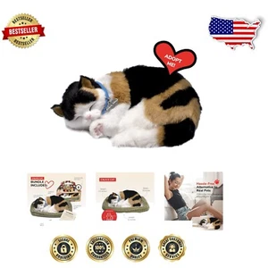 Calico Cat Plush with Movable Tail - Relaxing Companion for Kids and Seniors - Picture 1 of 10