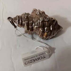 Topazio Portugal .925 Sterling Silver Conch Shell 2 1/2" X 1 1/4" Charm/Pendant - Picture 1 of 5