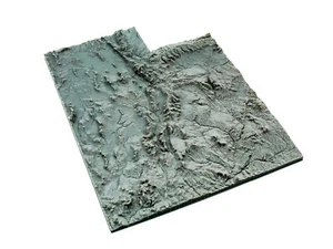 Gray Utah Relief Map 3D - Elegante mappa topografica 3D dello Utah - Foto 1 di 6
