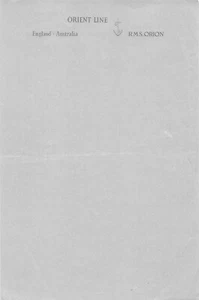 Orient Line R.M.S. Orion Letterhead/ Stationery with Anchor Watermark - Picture 1 of 1