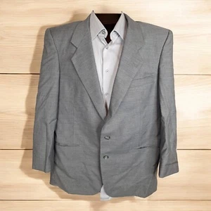Albert Nipon Sakko Blazer Herren 44R einfarbig grau Wolle ohne Schlitz - Bild 1 von 9