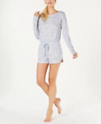 Jenni Soft Printed Knit Pajama Romper Gray M
