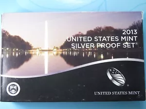 2013-S MINT SILVER PROOF SET ORIGINAL GOVERNMENT PACKAGING and CERTIFICATE (SV8) - Picture 1 of 10