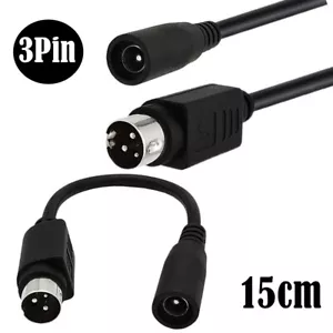 DC Power Cable Female 5.5mm x 2.1mm to Male 3 Pin Mini Din For Barcode Printer - Picture 1 of 11