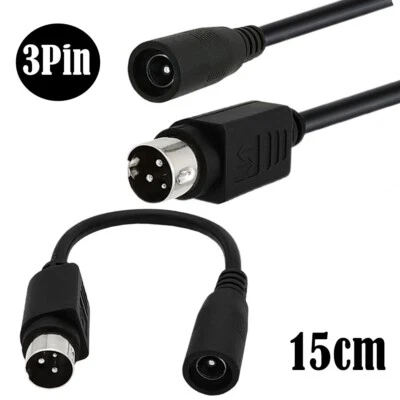 DC Power Cable Female 5.5mm x 2.1mm to Male 3 Pin Mini Din For Barcode Printer - Image 1 of 4