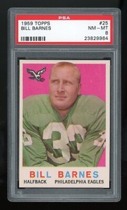1959 Topps #25 Bill Barnes PSA 8 NM-MT *A23G*#23829964