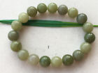 Certified 100% Natural green Unique Xiuyu jade carve 10mm beads Bracelet  0917