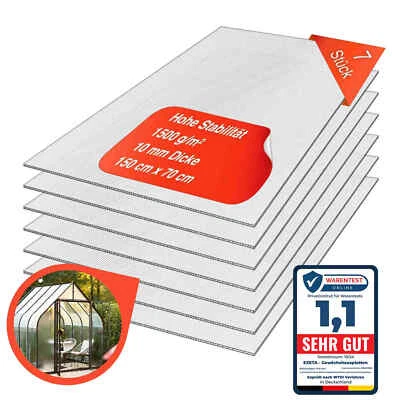 EXETA Gewächshausplatten 10mm Stegplatten Polycarbonat Hohlkammerplatten Doppelsteg 7x