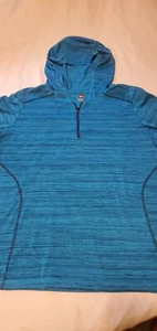 REI Damen Lauftop~Hoodie~Daumenlöcher~1/4 Reißverschluss~Pullover~blau~XL~neu ohne Etikett - Bild 1 von 15