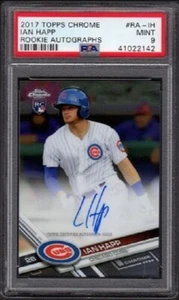 2017 Ian Happ Topps Chrome Baseball RC #RA-IH Rookie Autographs Graded PSA 9 MT - Picture 1 of 2