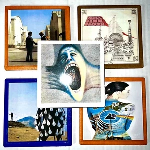 Zum Selbermachen 5 handgefertigte Holz & Kork Getränk Untersetzer PINK FLOYD Wywh Wand Relikte zart - Bild 1 von 6