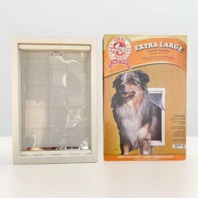 NEW EXTRA-LARGE PET DOOR Ideal Pet Products White Plastic Frame XL 14” x 10.5”. - Image 1 of 4