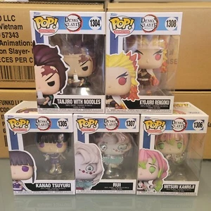 FUNKO POP DEMON SLAYER WAVE 2 JUEGO DE 5 FIGURAS TANJIRO TSUYURI KANROJI RENGOKU - Imagen 1 de 2