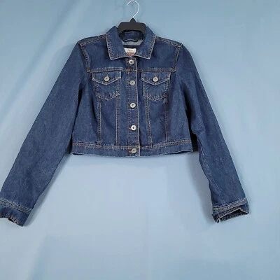 Chaqueta de mezclilla para mujer Mossimo Supply Co con botones azul talla L Foto 1 de 4