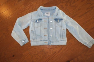 6-7 S ❤️GIRL 🇺🇦 ❤️ OLD NAVY ❤️JEANS LIGHT BLUE FALL SPRING CROPED JACKET GREAT - Picture 1 of 4