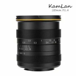 KamLan 28mm F1.4 APS-C Manual Focus Lens for Canon Sony Fujifilm M4/3 M43 Camera - Picture 1 of 7