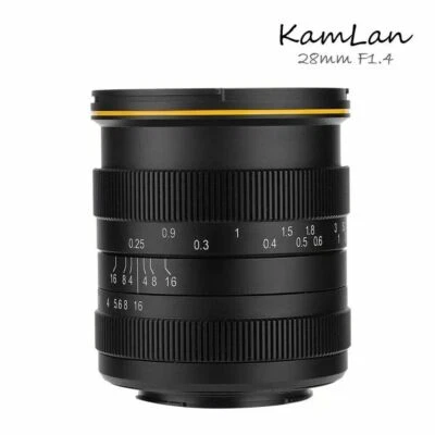 KamLan 28mm F1.4 APS-C Manual Focus Lens for Canon Sony Fujifilm M4/3 M43 Camera - Image 1 of 4