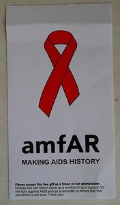 amfAR Making Aids History 2 1/2" x 4 1/2" Decal / Sticker - Picture 1 of 1