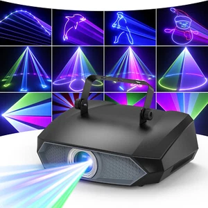 AKKU 3D Animierte RGB Laser Projektor Bühnenlicht APP DIY DMX Party DJ Disco KTV - Bild 1 von 21