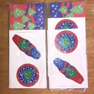 2 Sets Of Vintage 1 Lb Coffee Can Covers 1986 Christmas Stickers Current Inc. - Picture 1 of 5