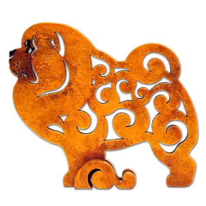 Chow-Chow Hund Holz Figur Unikat Geschenk handbemalt - Bild 1 von 2