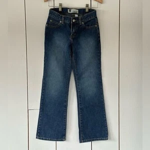 VTG Y2K GAP Boot Cut Stretch Flared Jeans Girls 8 Adjustable Waist Retro 70s - Picture 1 of 6