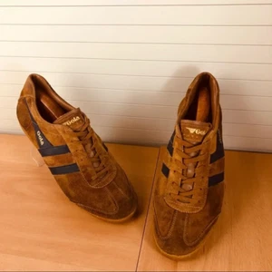 Gola Mens Harrier Suede Leather Lace Up Lifestyle Sneakers Shoes 10M Tan Brown - Picture 1 of 7