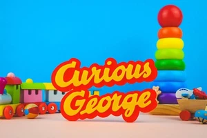 Curious George Logo 3D Printed Pretend Play Toy Learning 20th Century TVOKIDS - Picture 1 of 2