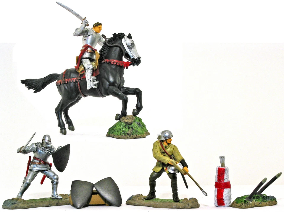 Forces of Valor Knights Attack Set #2 - 3 figs & 5 access 54mm painted soldiers - Image 1 of 1