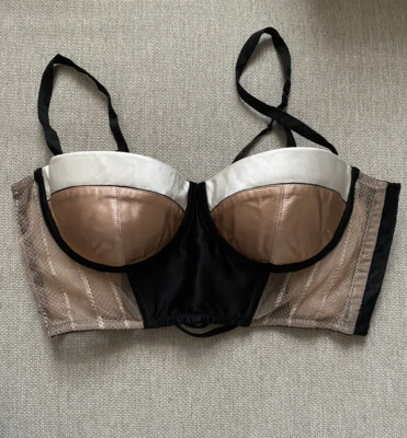 Sujetador corsé con cordones de seda 36B KIKI DE MONTPARNASSE MUSE nuevo con etiquetas Foto 1 de 4