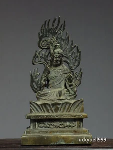 8" China Antique Tibetan Buddhism temple Bronze Acalanatha Bodhisattva statue - Picture 1 of 9