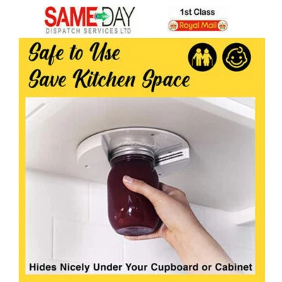 SOHLER BY EUROTRADE W LTD Arthritis Glass Jar Opener for Under the Kitchen Cabinet Counter Lid Remover Aid