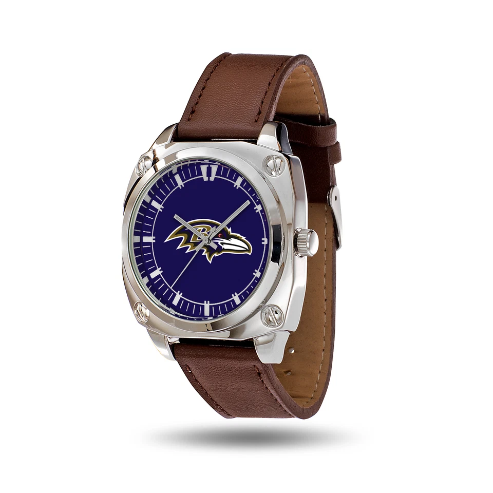 Reloj para hombre Baltimore Ravens NFL UTIL75 correa de cuero marrón Rico Sparo Foto 1 de 1