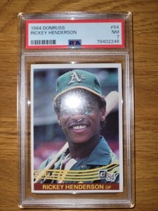 1984 Vintage Donruss # 54 Rickey Henderson HOF PSA 7 NM 1/2 OFF FAST SHIPPING