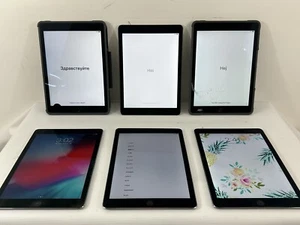 Bundle of 6 Apple iPad Air 2 A1566 Cracked Screen / Passcode For Parts Or Repair - Picture 1 of 24