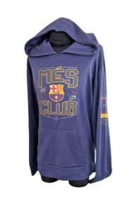 FCB Soccer Barcelona Més Club Blue Pullover Hoodie Sweatshirt Youth XL - Picture 1 of 10