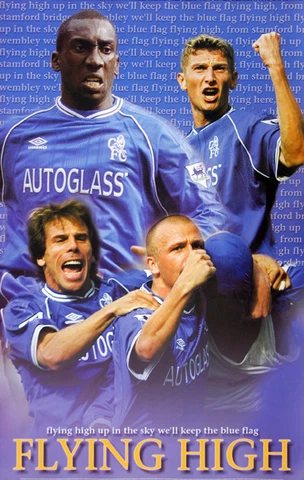 Chelsea FC FLYING HIGH (2001) Vintage Original POSTER - Zola, Hasselbaink, Poyet Cover
